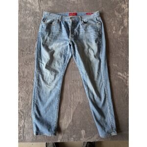 Lucky Brand 121 Heritage Slim Mens Jeans 36x30 Medium Wash Blue Button Fly